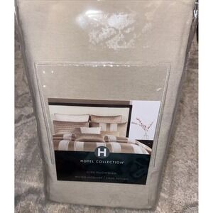 New Hotel Collection Beige Bold Stripe Euro sham(1 sham)‎ Rayon Blend 26 X 26